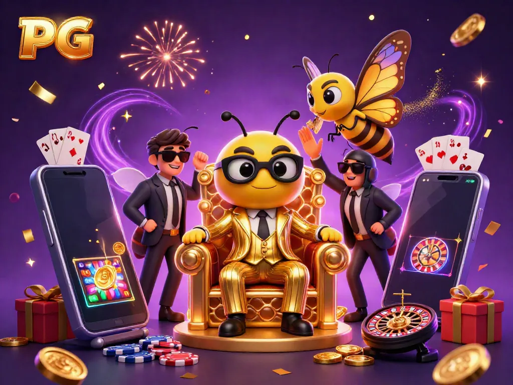 Experience thrilling PG สล็อต action with a vibrant 3D casino scene, featuring dynamic characters and exciting game elements.