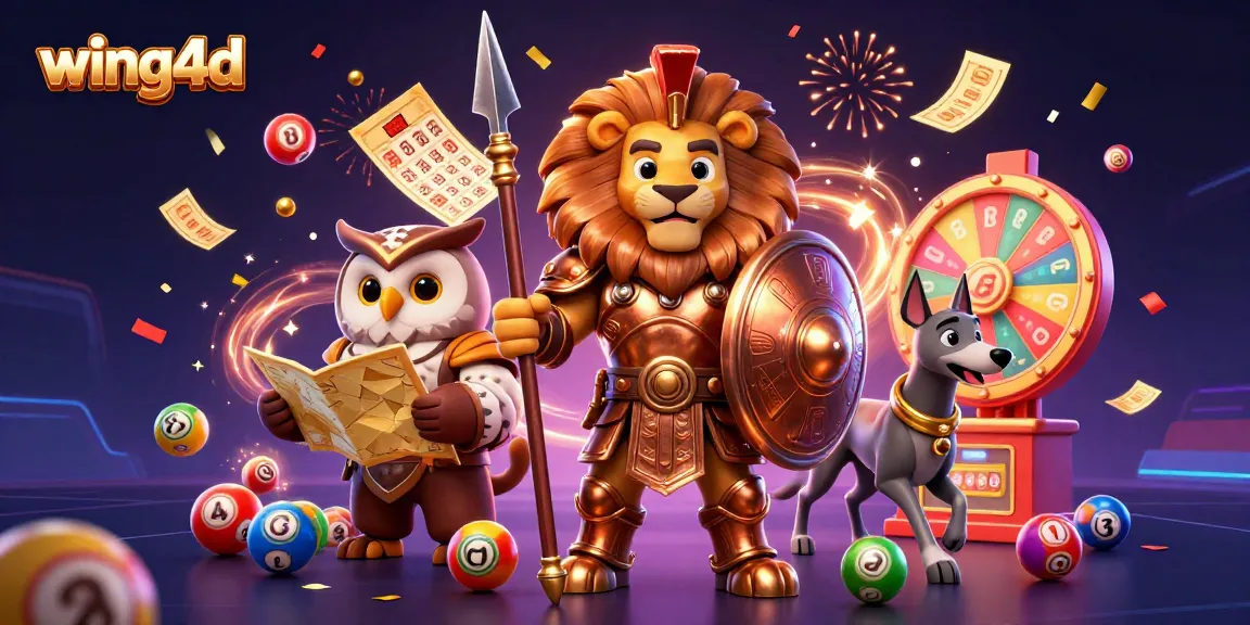 Engage with wing4d's vibrant casino action featuring a Spartan lion and dynamic gaming elements.