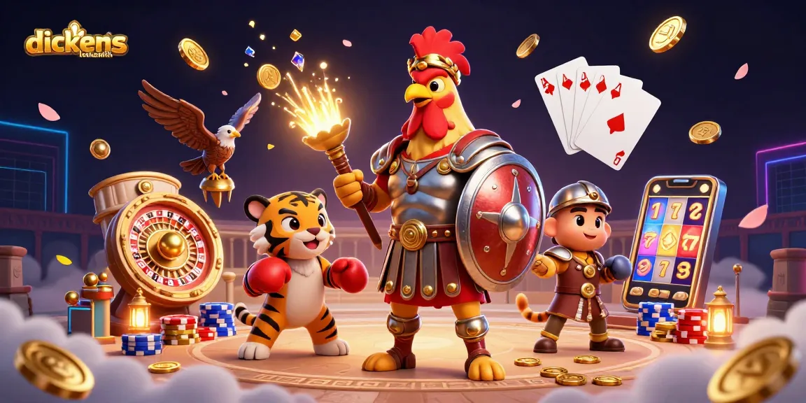 Experience thrilling wins with dickenslocksmith in a vibrant casino scene filled with slots and games.