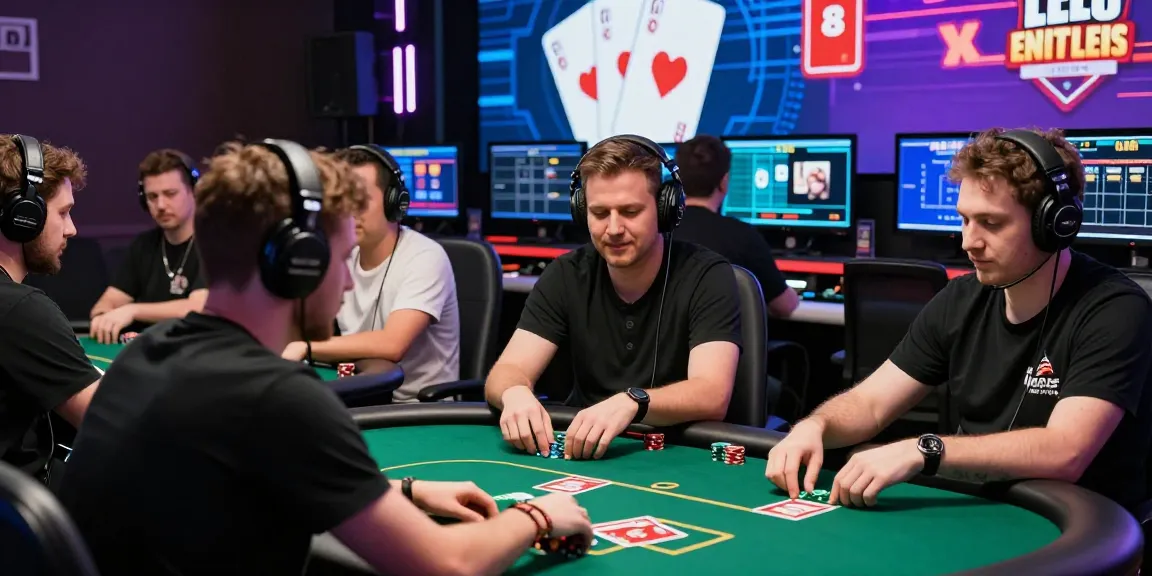 Permainan online poker88 dengan pemain bersemangat di meja virtual dan suasana yang energik.