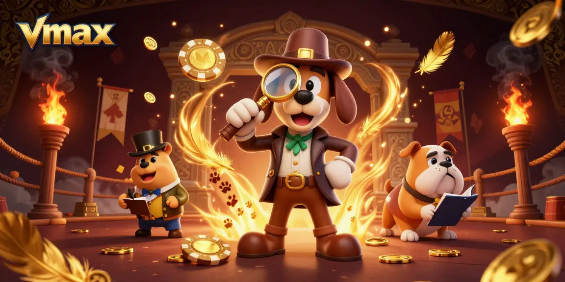 Experience thrilling betting adventures at vmax with a detective searching for hidden treasures.