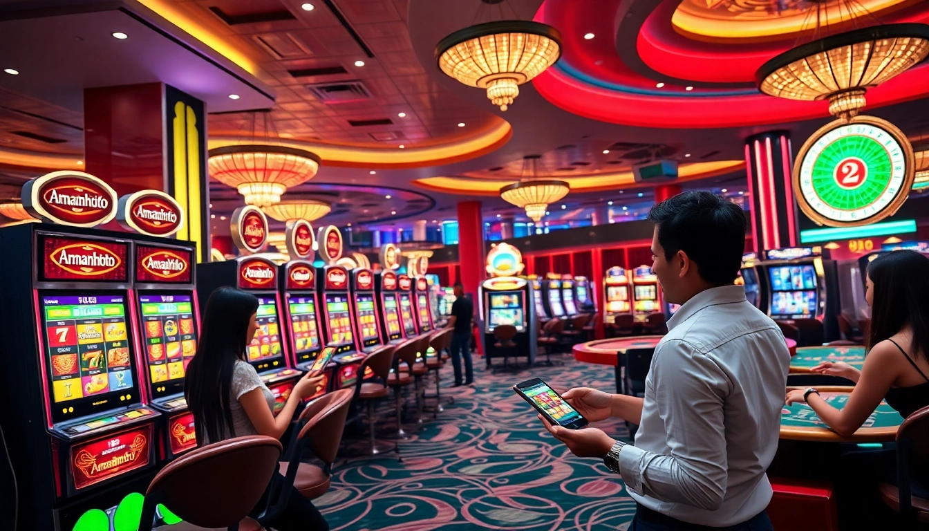 Play exciting slot games at Amanahtoto's vibrant casino environment.