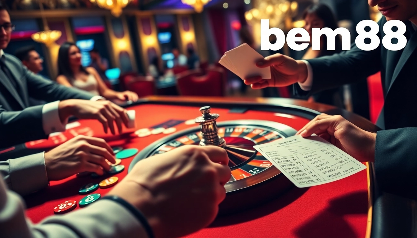 Engage with the thrilling casino experience at Bem88 through vibrant gaming visuals and exciting gameplay.