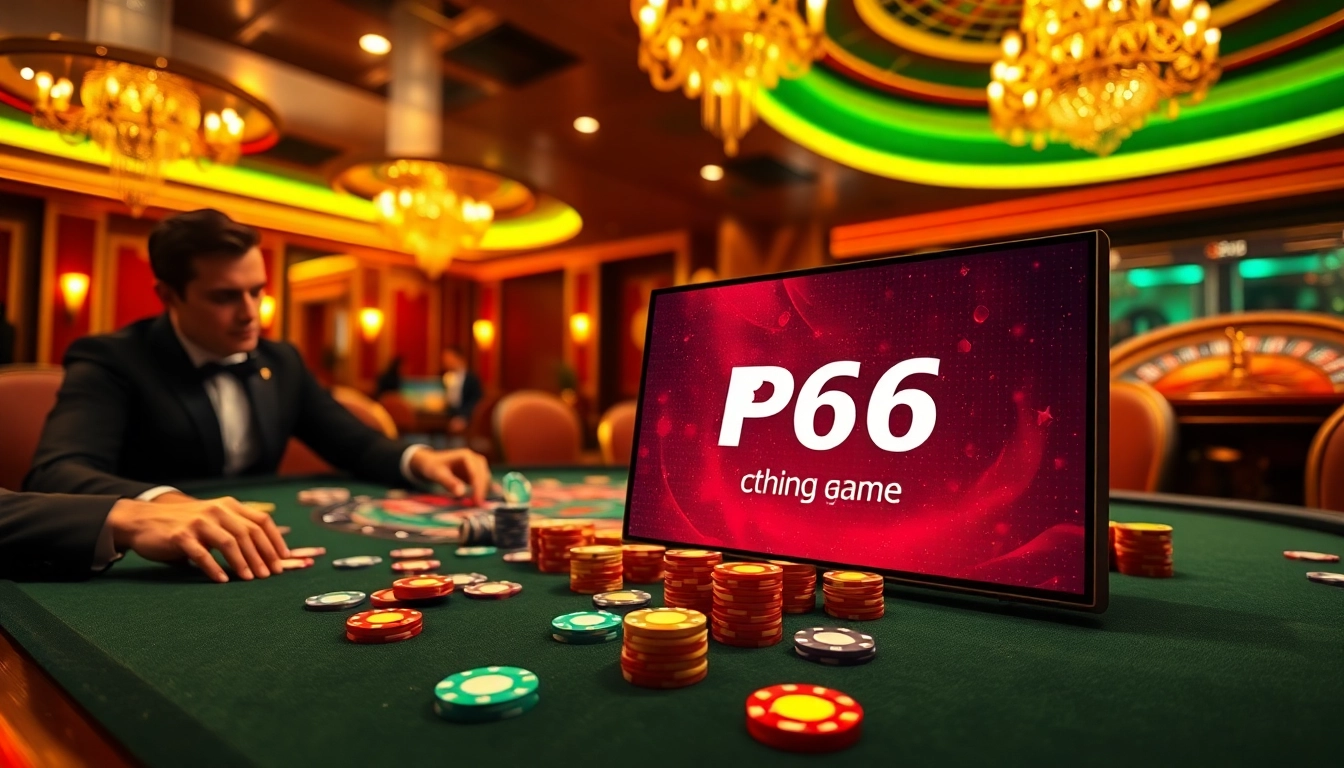 Experience PG66 cổng game excitement with vibrant casino tables and players in action.
