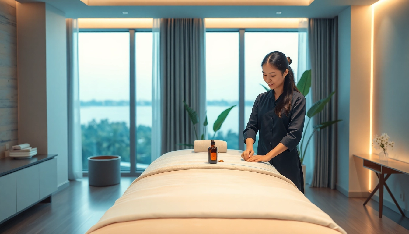 Relaxing 오산출장마사지 experience in a modern hotel room with a professional therapist.