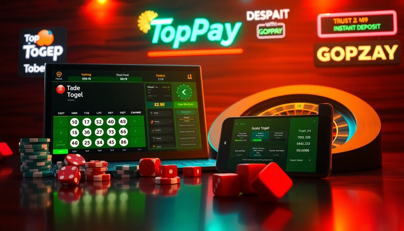 Engaging gopaytogel online lottery interface showcasing instant deposits and live betting options
