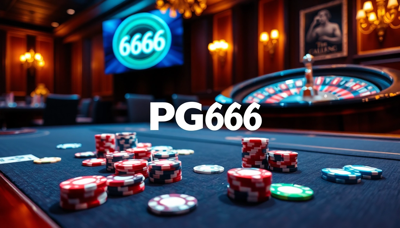 Experience the thrill of the PG66 game at a luxurious poker table with vibrant chips and cards.