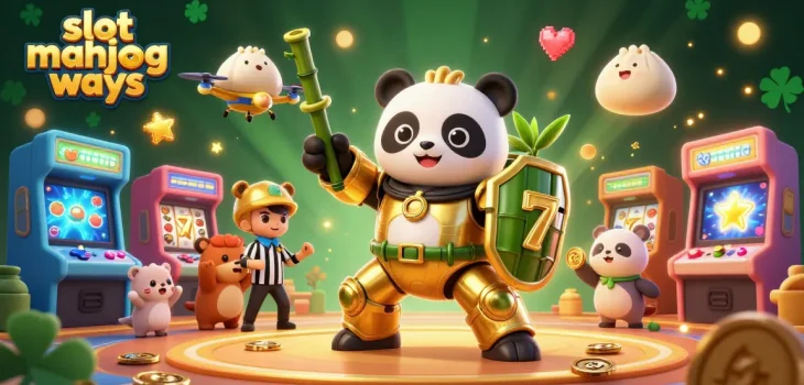 Experience excitement in slot mahjong ways with this vibrant, animated 3D casino illustration.