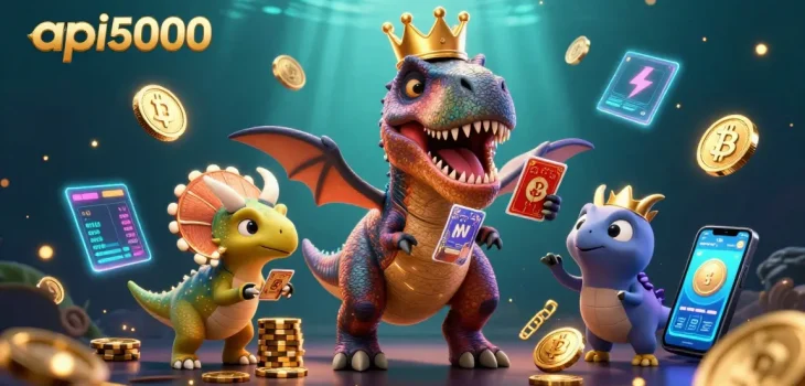 api5000 memimpin permainan kasino dengan T-Rex dan pterodactyl yang cantik di dunia perjudian digital.
