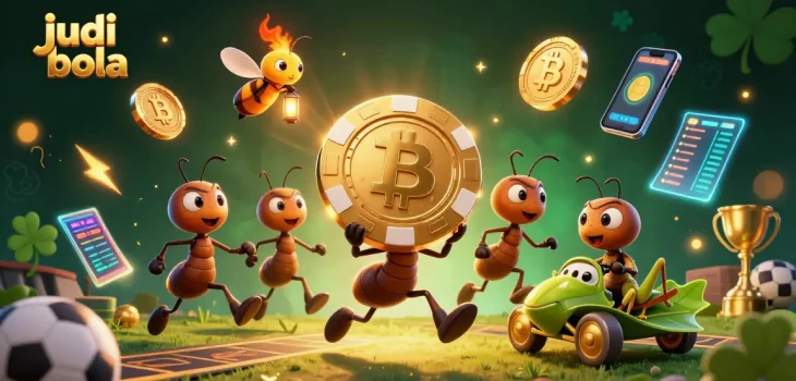 Engage with judi bola enthusiasts in an exciting scene of cartoon ants on a heist!