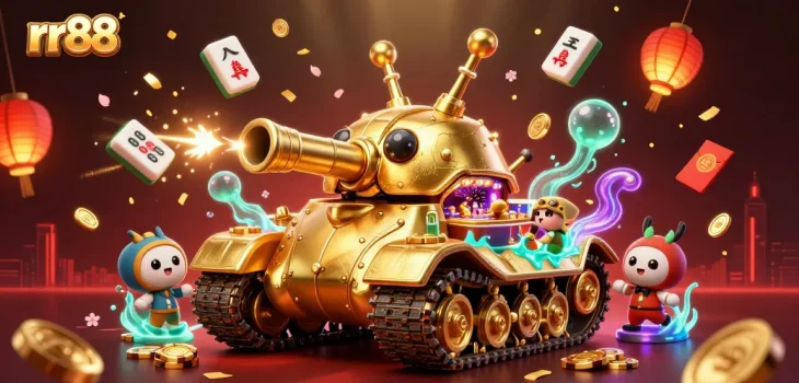 Experience the thrill of rr88 gaming as colorful casino elements explode in celebration.