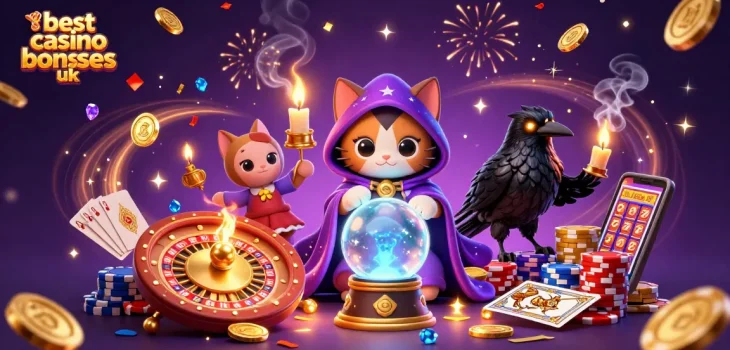 Experience the best casino bonuses UK with our vibrant 3D illustration showcasing thrilling gambling elements.